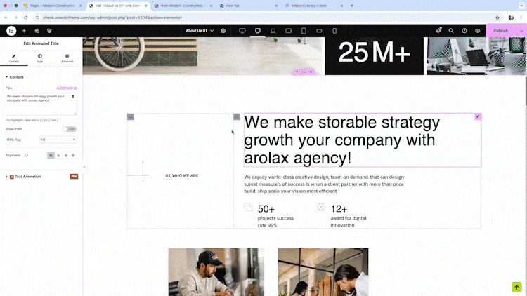 Screenshot des WordPress-Plugins animation-addons-for-elementor zum Thema: animation, elementor, elementor addons, elementor templates, elementor widgets