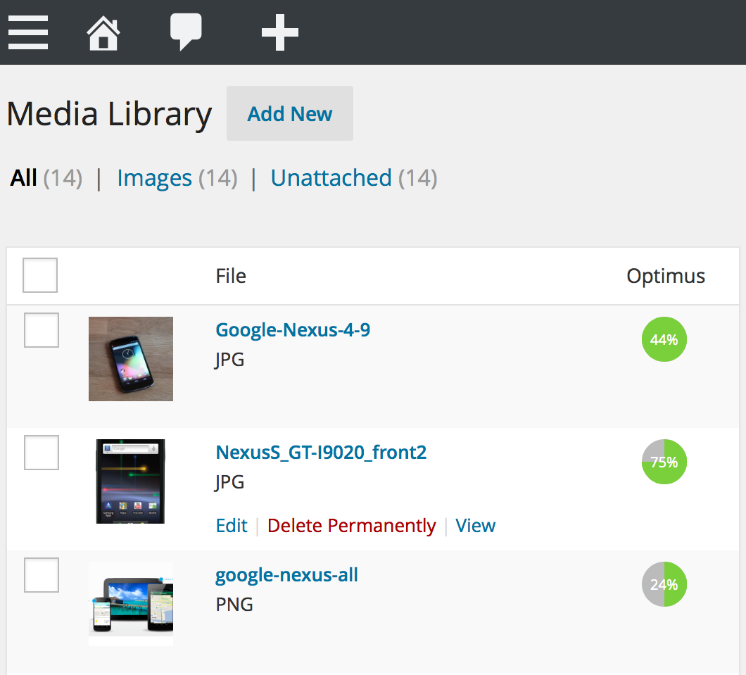 Screenshot of the WordPress plugin optimus on the topic: image optimizer, images, Optimize image, webp, wordpress image optimizer