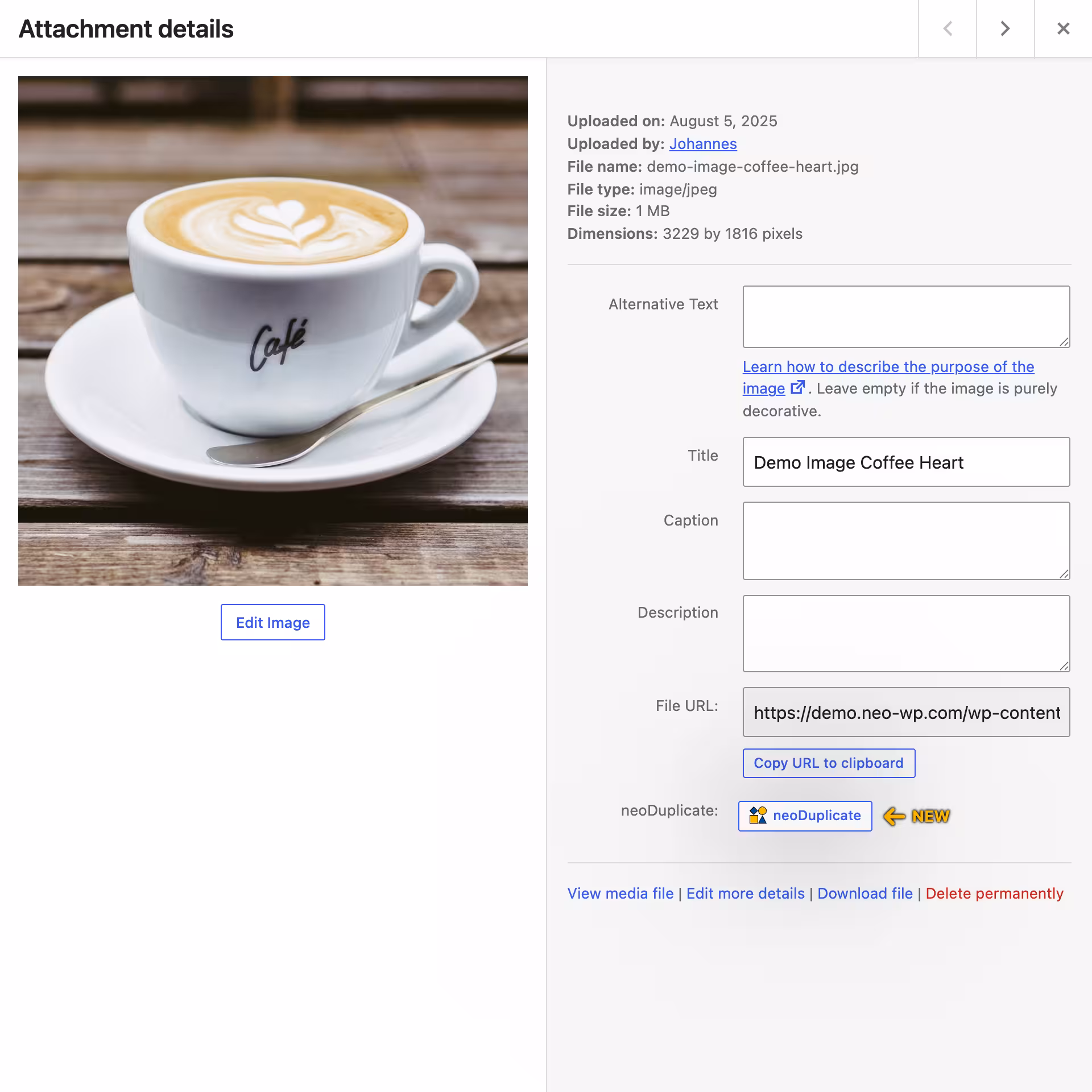 Bulk processing to duplicate multiple images, videos and documents directly in the WordPress media library