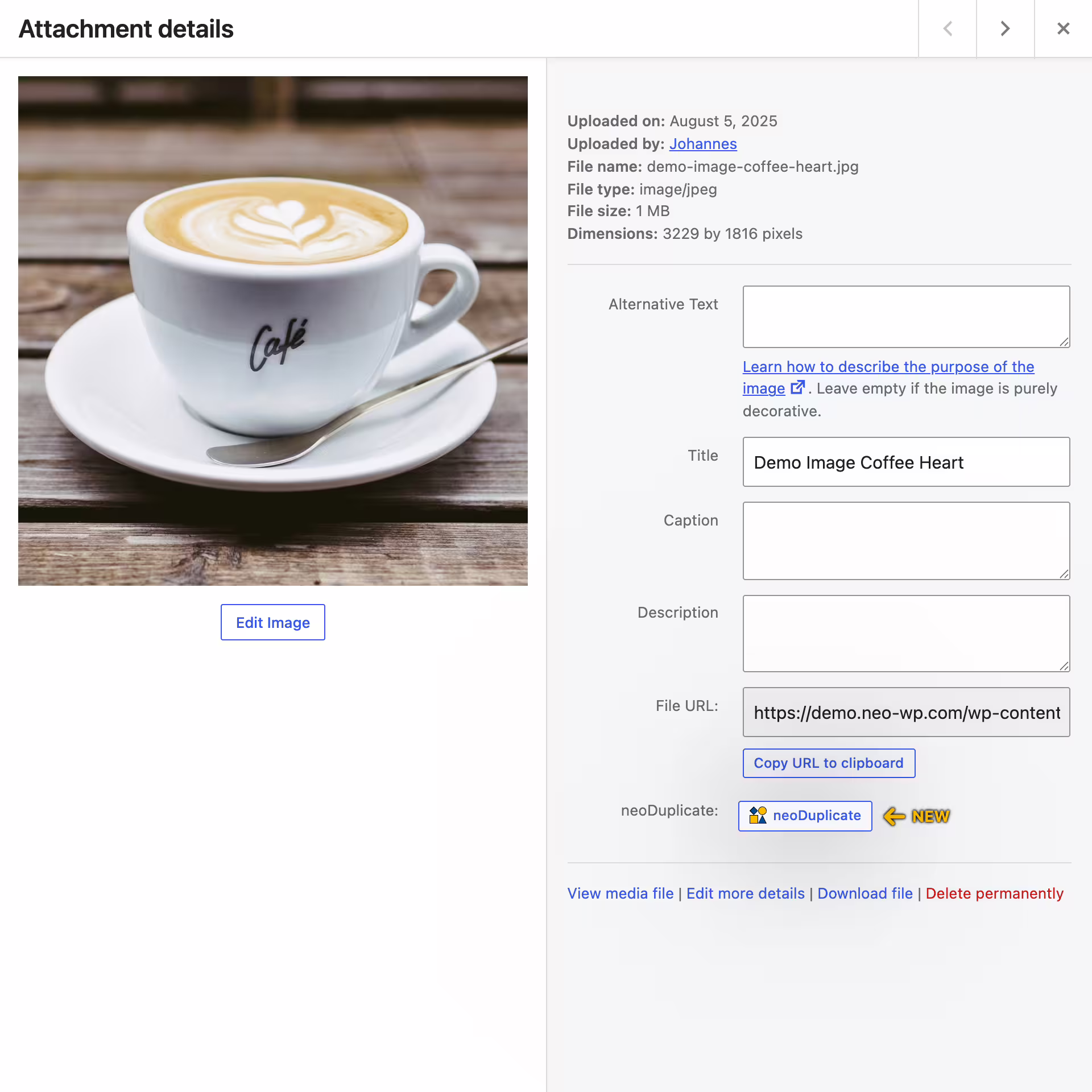 Bulk processing to duplicate multiple images, videos and documents directly in the WordPress media library