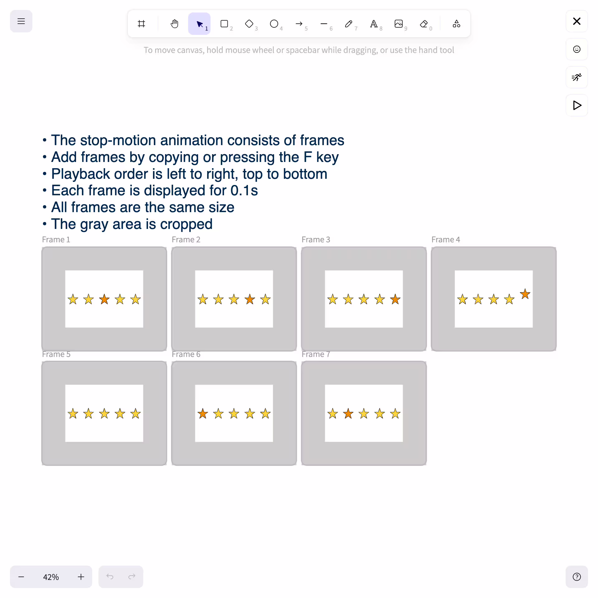 Screenshot neo Motion - Create stop-motion animations directly with animation frames in the neoDraw drawing editor