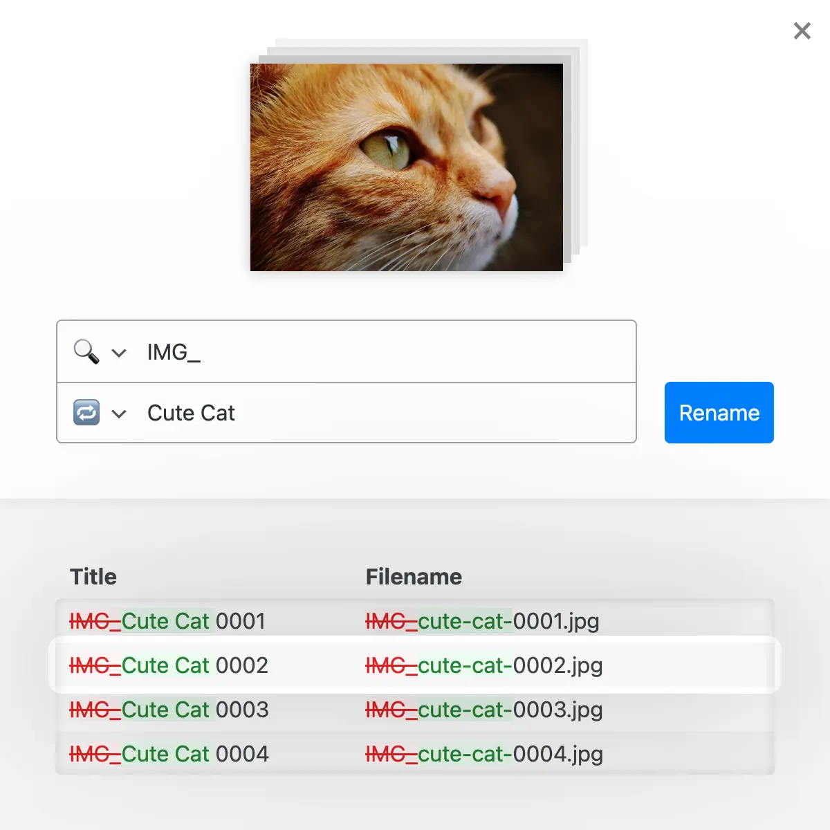 Mass processing with search-replace function with bulk, batch & regex plus diff preview to track changes