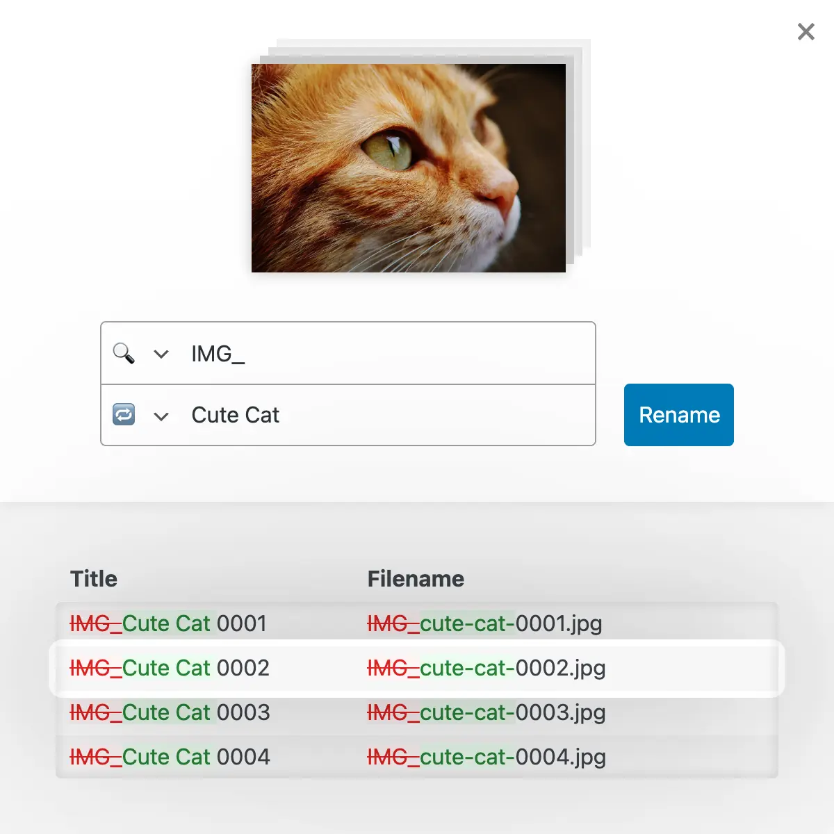 Bulk processing with search-replace function with Bulk, Batch & Regex plus diff preview to track changes