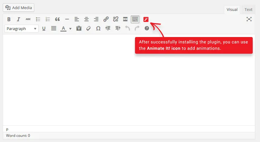 Screenshot of the WordPress plugin animate-it on the topic: animate.css, CSS3 animation, infinite, jquery, on scroll