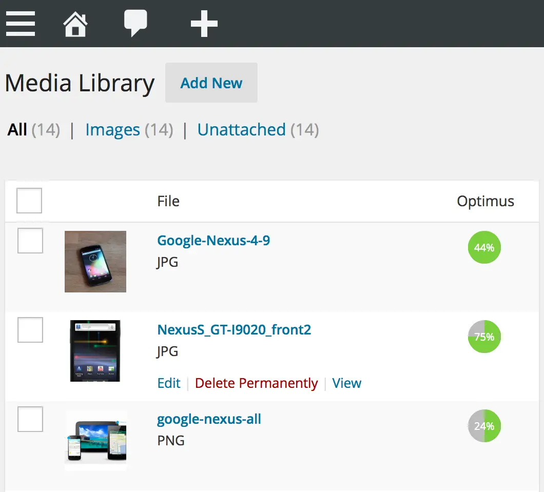 Screenshot of the WordPress plugin optimus on the topic: image optimizer, images, Optimize image, webp, wordpress image optimizer