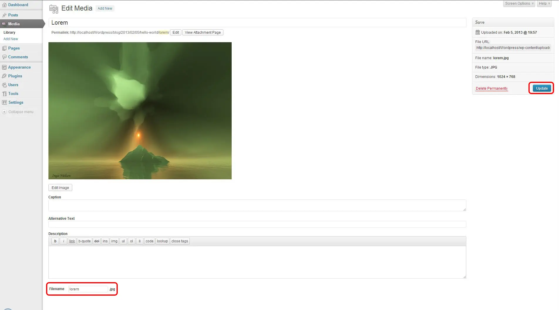 Screenshot of the WordPress plugin phoenix-media-rename about: file, image, media, rename, retitle