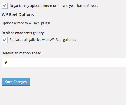 Screenshot of the WordPress plugin wp-reel on the topic: 360, 3d, gallery, reel, slideshow
