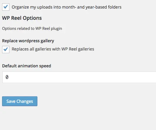 Screenshot des WordPress Plugins wp-reel zum Thema: 360, 3d, gallery, reel, slideshow